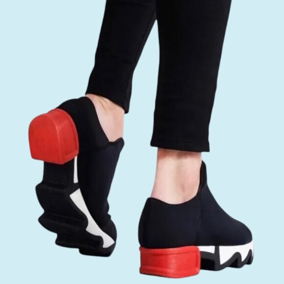 IRI NYC Wes I Sneakers Black White Red Chunky Sole Slip-On Designer Streetwear - Picture 3 of 12